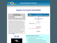 Tablet Screenshot of announcements4schools.com
